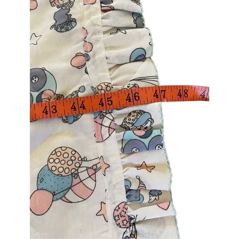 Vintage Precious Moments Baby Blanket Quilt Clown Ballons Jack In Box 44 x 35 in